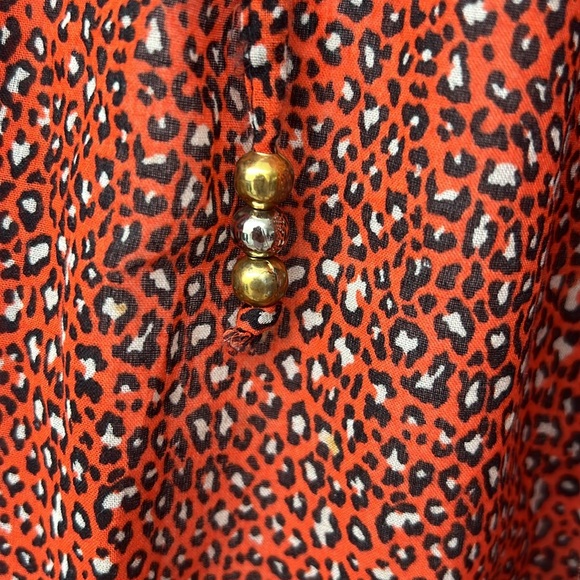 ECHO | Animal Print Red Cotton Caftan Cover-Up - Picture 9 of 12